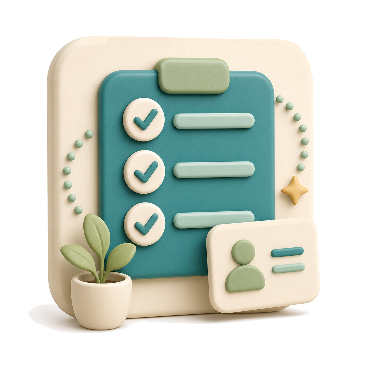 Illustration of a contact task list