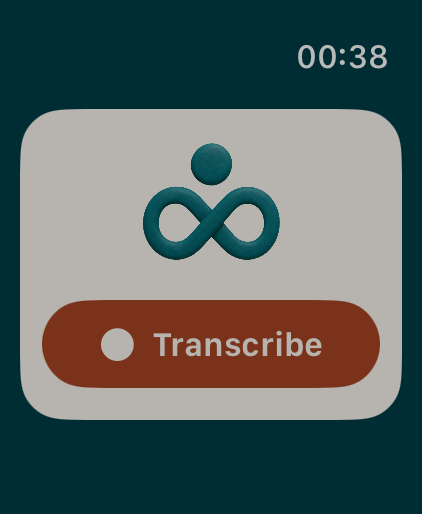 Loop on Apple Watch displaying a meeting transcription control